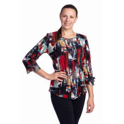 Magwa - dámská halenka červený impresionistický vzor