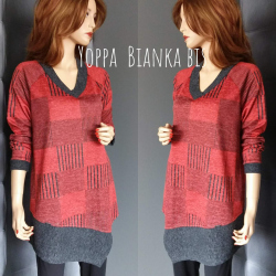 Bianka - dámská dlouhá červená tunika